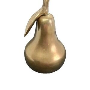 Vntg MCM Brass Bell Pear Figure w/O.G. Russ Berrie & Co. Sticker Made in Korea